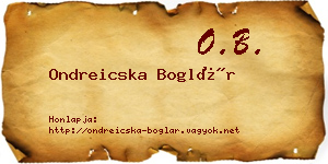 Ondreicska Boglár névjegykártya